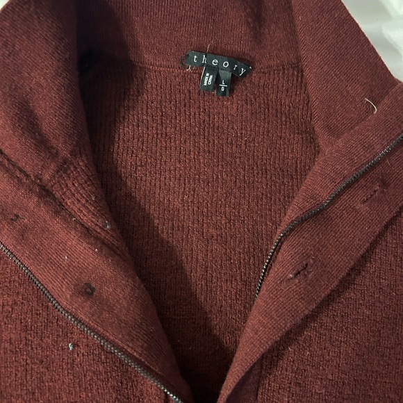 Theory Men’s Red Merino Wool Henley - Size L - Picture 2 of 5